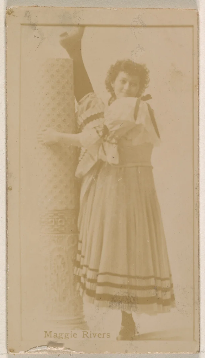 Maggie Rivers, from the Actresses series (N245) issued by Kinney Brothers to promote Sweet Caporal Cigarettes by Kinney Brothers Tobacco Company, photograph, 1890