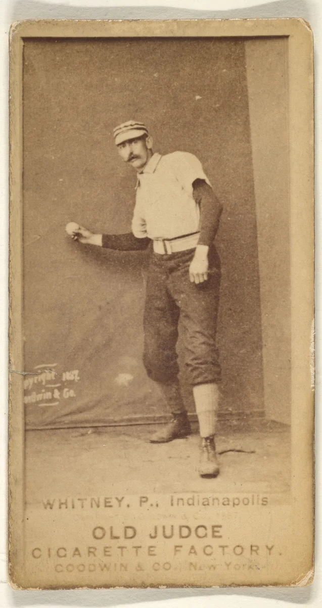 Whitney, Pitcher, Indianapolis, from the Old Judge series (N172) for Old Judge Cigarettes by Goodwin & Company, photograph, 1887