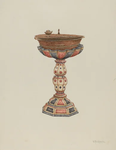 Baptismal Font and Stand by William Kieckhofel, index of american design, 1939