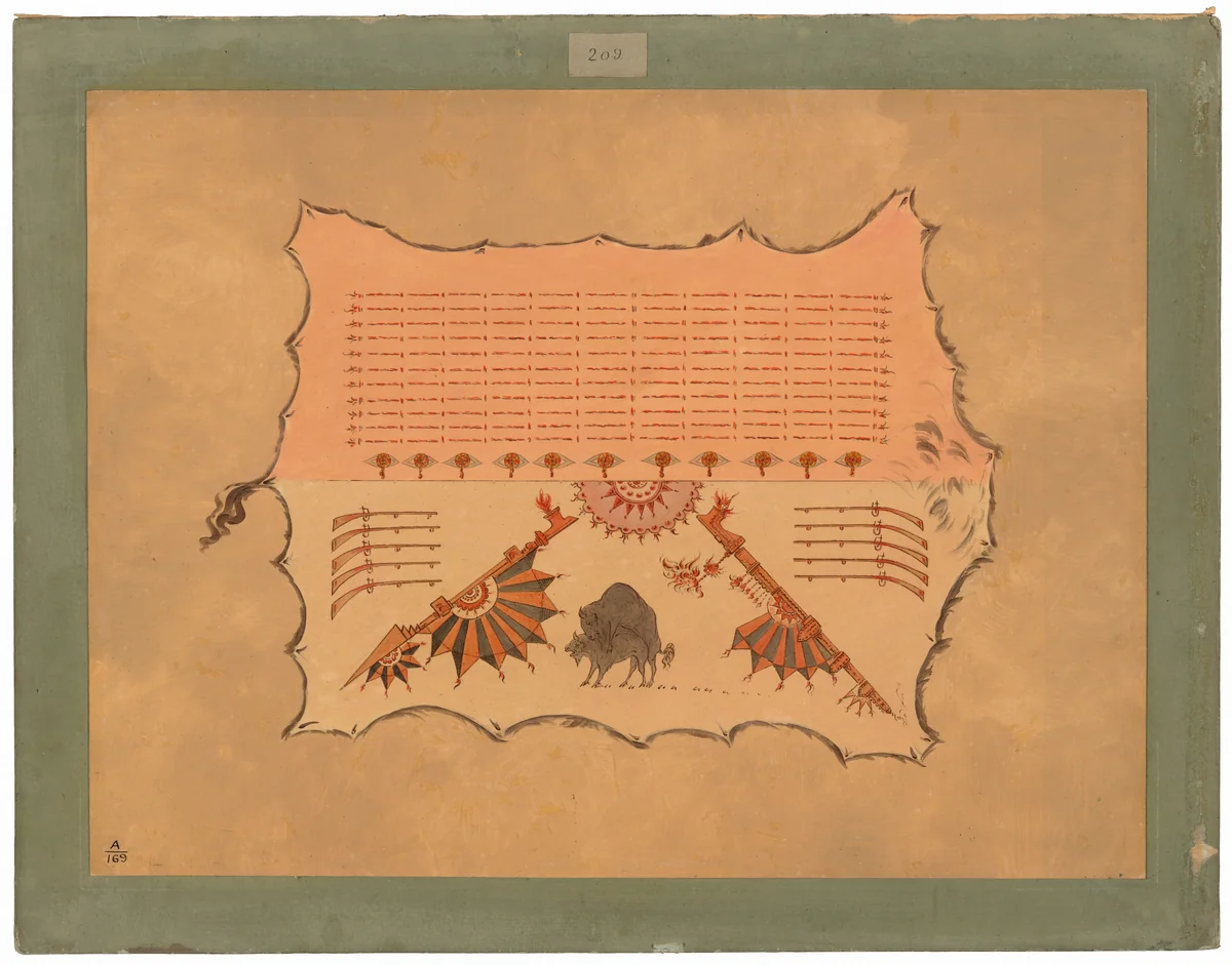 Facsimile of an Omaha Robe by George Catlin, painting, 1861-1869