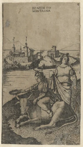 Ontvoering van Europa door Jupiter in gedaante van stier by Unknown, print, 1515-1520