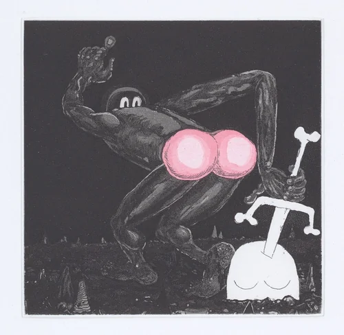 Like a Thief in the Night by Trenton Doyle Hancock, print, 2010