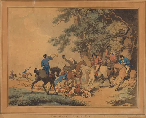 The Death of the Fox by Thomas Rowlandson, print, 1786