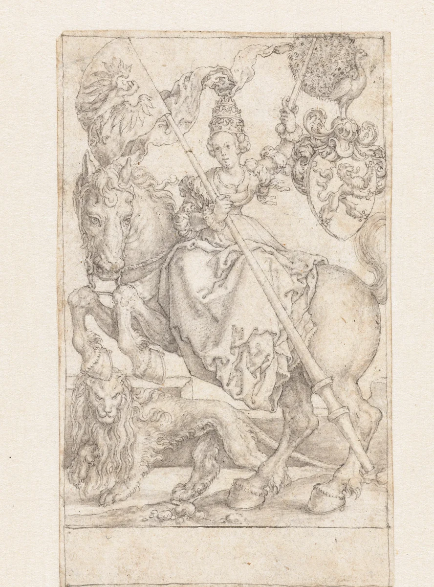 Trots by Heinrich Aldegrever, drawing, 1550-1552