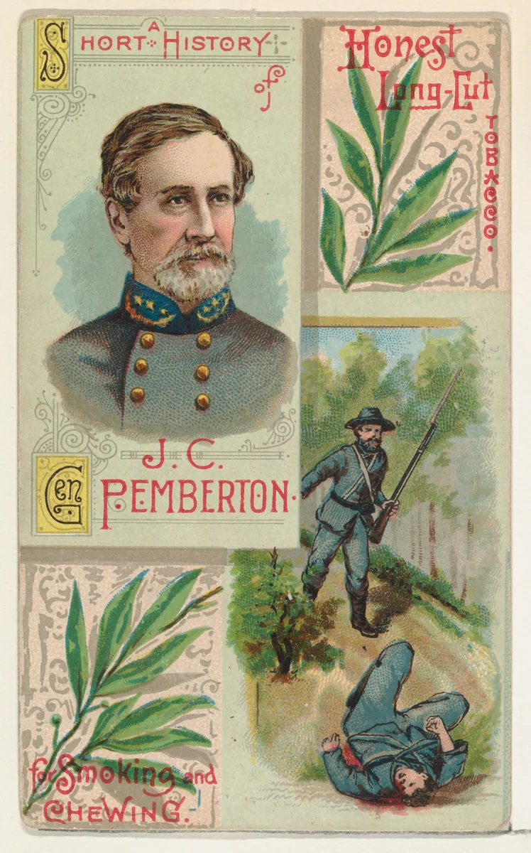 A Short History: General John C. Pemberton, from the Histories of Generals series (N114) issued by W. Duke, Sons & Co. to promote Honest Long Cut Smoking and Chewing Tobacco by W. Duke, Sons & Co., print, 1888