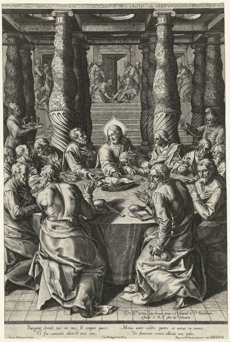 Laatste avondmaal by Unknown, print, 1578