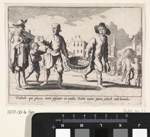 Visverkopers by anonymous, print, 1613-1667