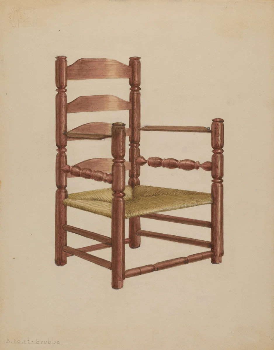 Chair by B. Holst-Grubbe, index of american design, 1935-1942