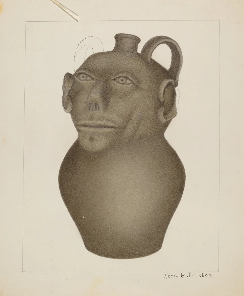 Stoneware Jug by Annie B. Johnston, index of american design, 1937