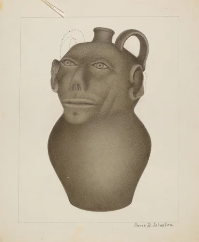 Stoneware Jug by Annie B. Johnston, index of american design, 1937