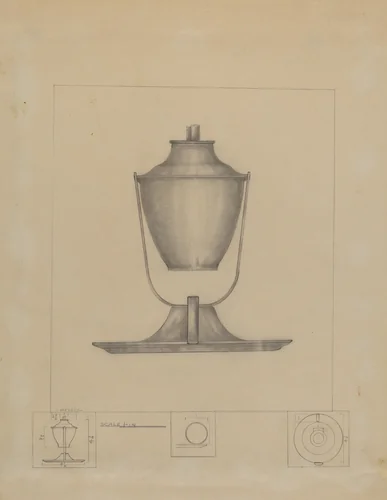Whale Oil Lamp by Henry Meyers, index of american design, 1936