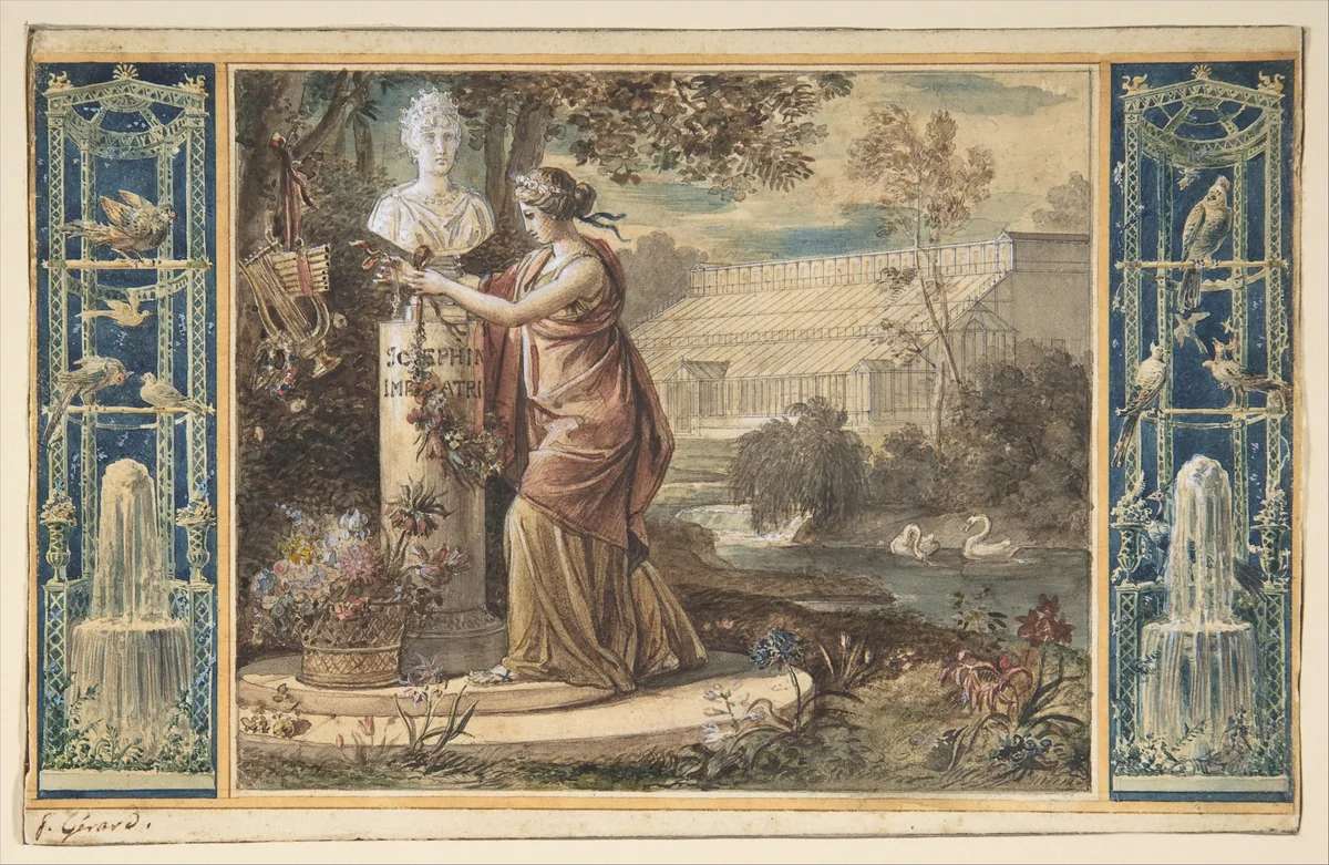 An Allegory of Empress Josephine as Patroness of the Gardens at Malmaison by François Gérard, drawing, 1800-1811