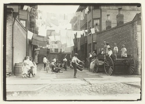 Playground in a Mill Village (Playground in a Tenement Alley), Boston by Lewis Wickes Hine, photograph, 1909