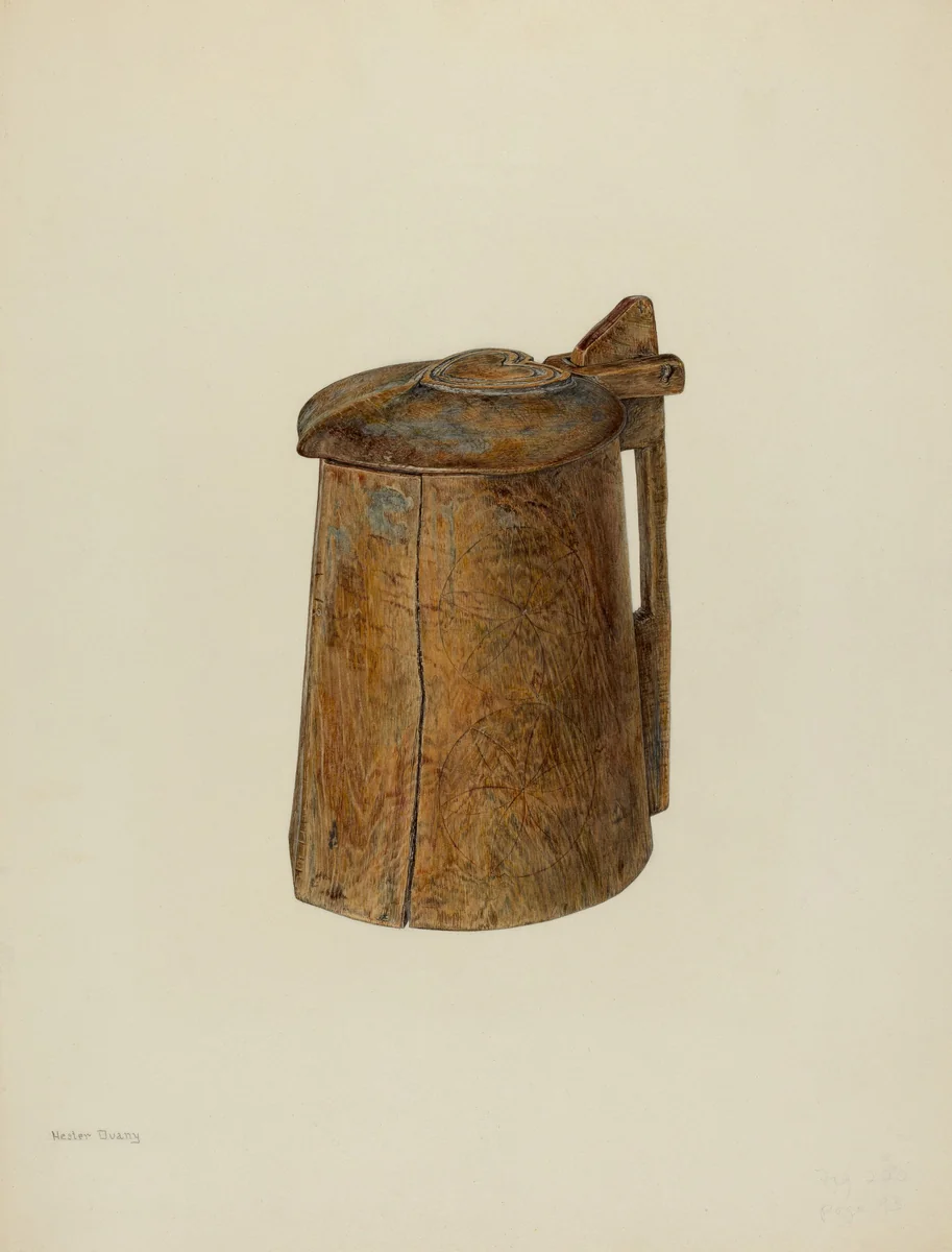 Tankard by Hester Duany, index of american design, 1940