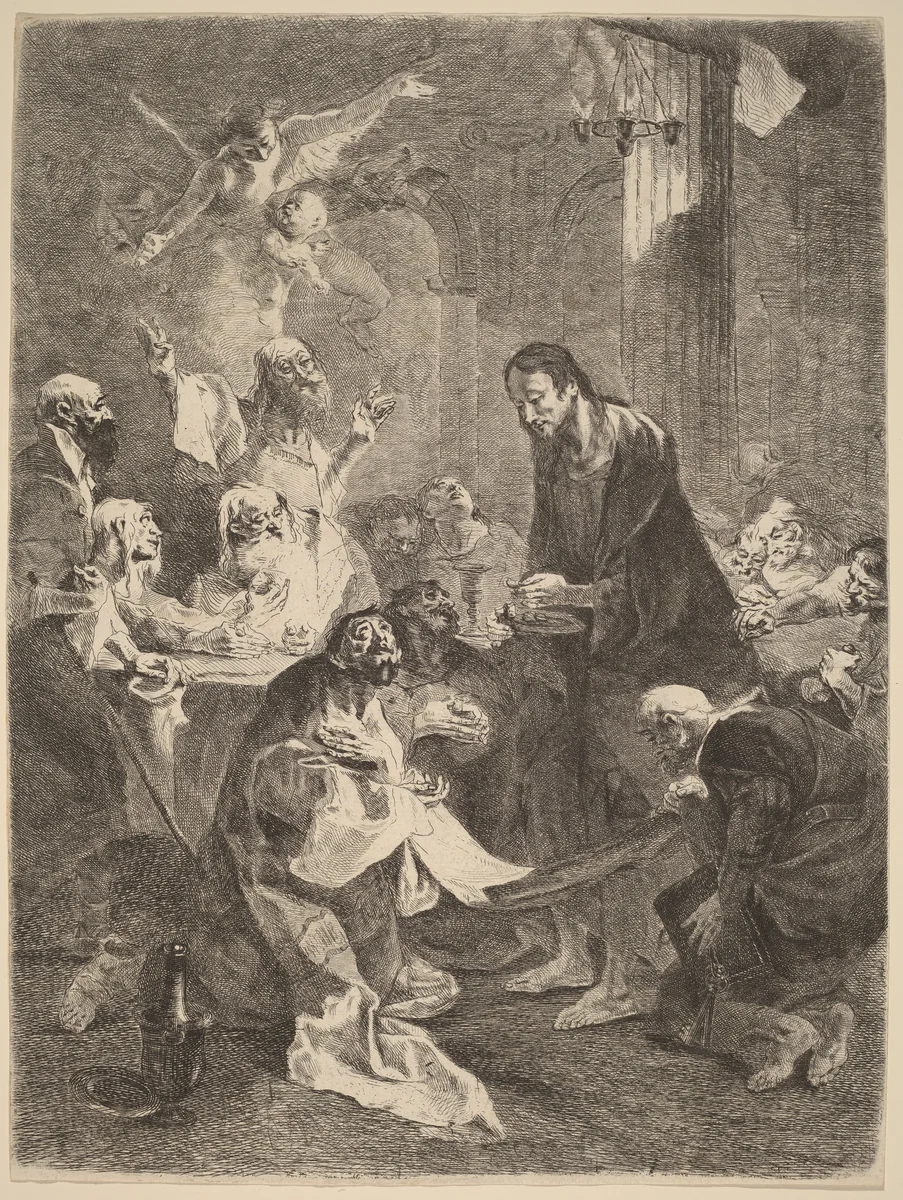 The Institution of the Eucharist by Franz Anton Maulbertsch, print, 1765