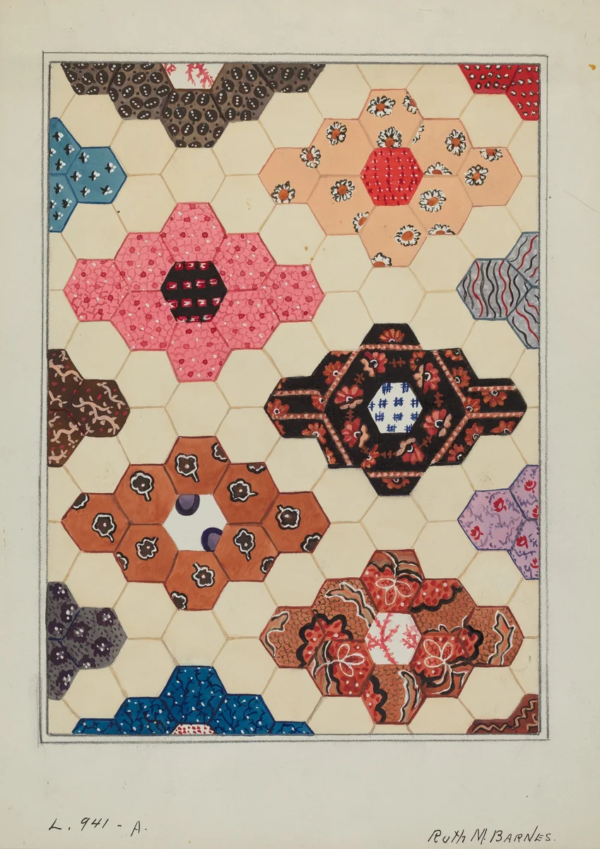 Quilt (1 Section) by Ruth M. Barnes, index of american design, 1936