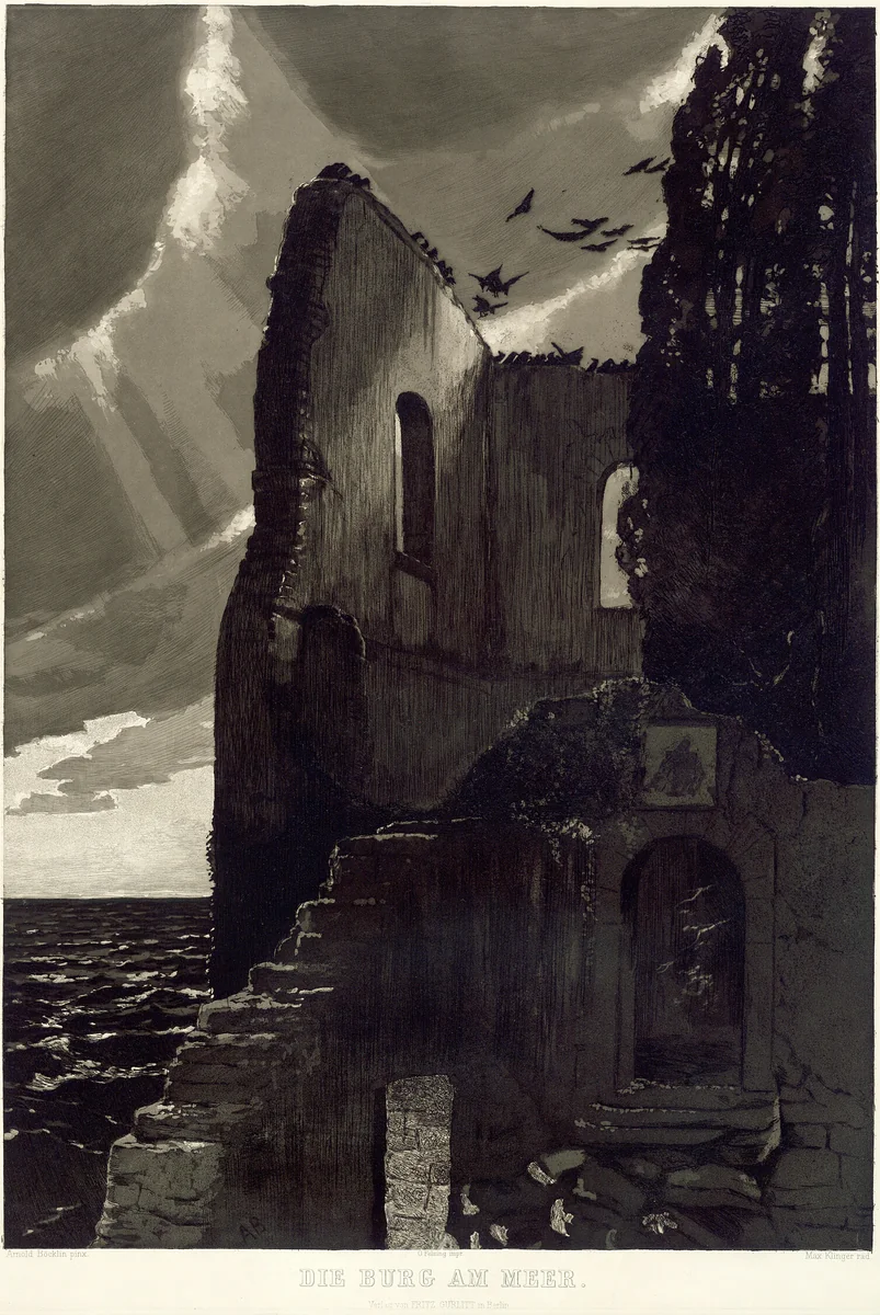 The Castle by the Sea by Max Klinger, print, 1887