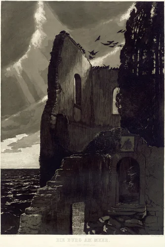 The Castle by the Sea by Max Klinger, print, 1887