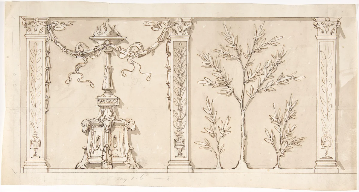 Design for a Frieze or Wall Decoration by anonymous, drawing, 1800-1900