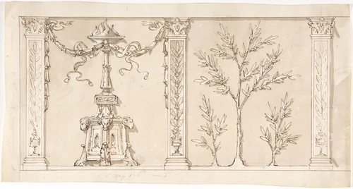 Design for a Frieze or Wall Decoration by anonymous, drawing, 1800-1900