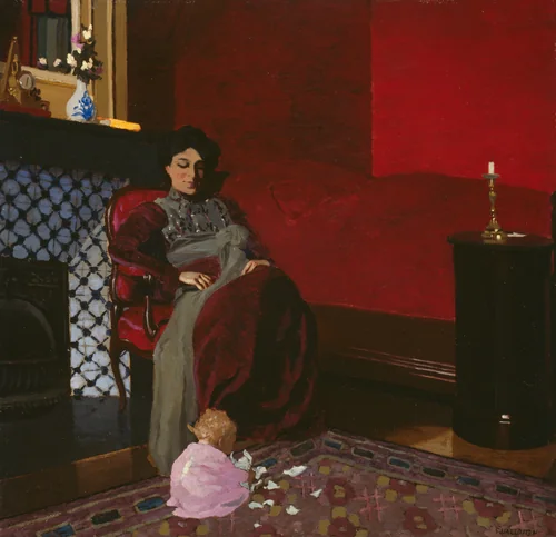 The Red Room, Etretat by Félix Edouard Vallotton, painting, 1899