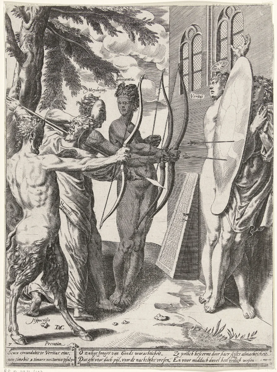 Waarheid beschermt de gelovige tegen al het kwaad by Unknown, print, 1566-1578