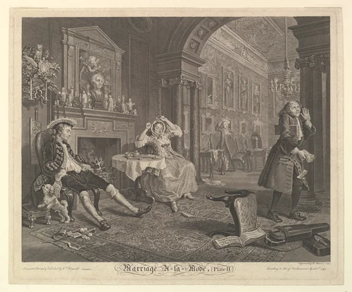 Marriage A-la-Mode, Plate II by Bernard Baron, print, 1745