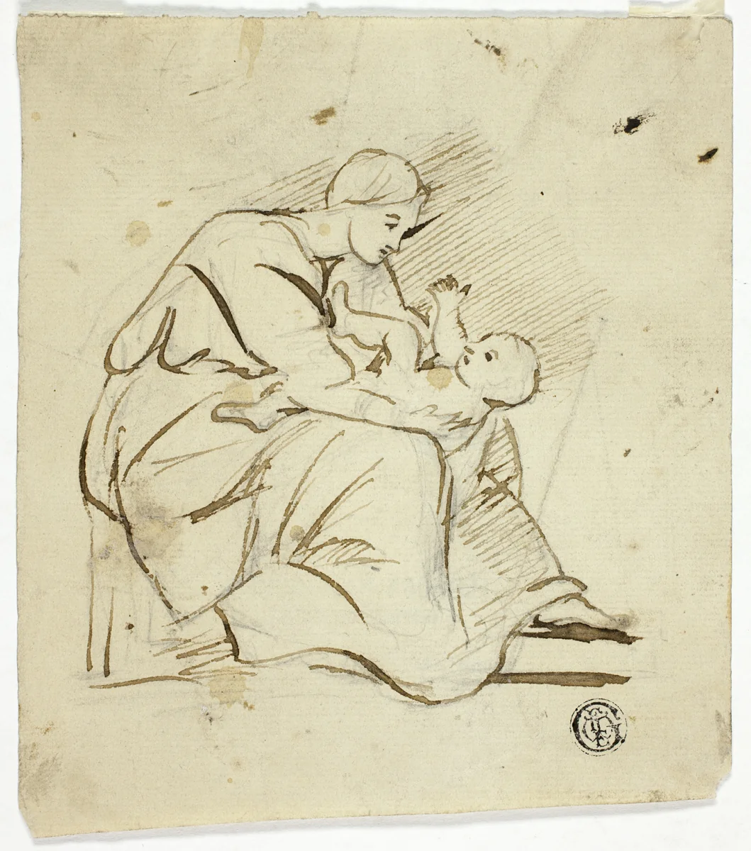 Seated Woman Playing with Child in Her Lap by George Romney
Nicolas Poussin, drawing, 1754-1802