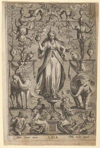 Allegory of Asia, from "The Four Continents" by Marcus Gheeraerts the Elder, print, 1585-1605