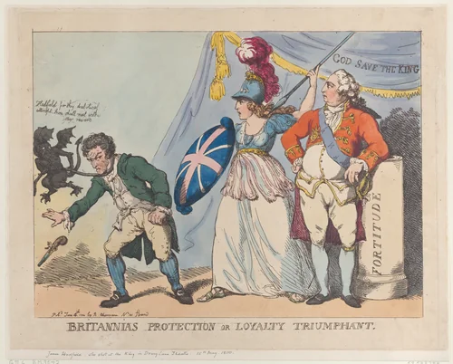 Britannia's Protection or Loyalty Triumphant by Thomas Rowlandson, print, 1800