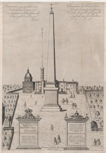 The Egyptian Obelisk of Augustus, from "Speculum Romanae Magnificentiae" by anonymous, print, 1589