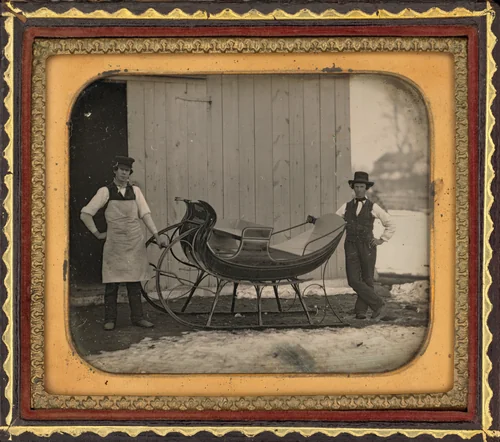Portrait of Two Sleigh Makers by American 19th Century, photograph, 1845-1855