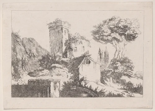 Rustic Landscape by Louis Philippe Joseph, print, 1740-1785