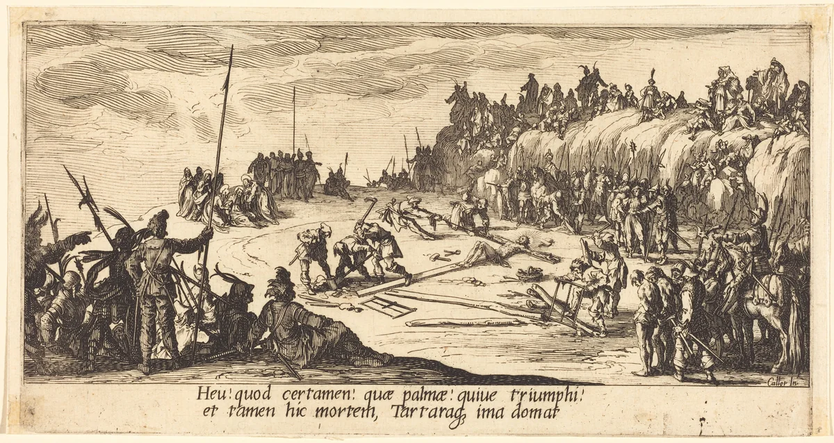 The Nailing to the Cross by Jacques Callot, print, 1618