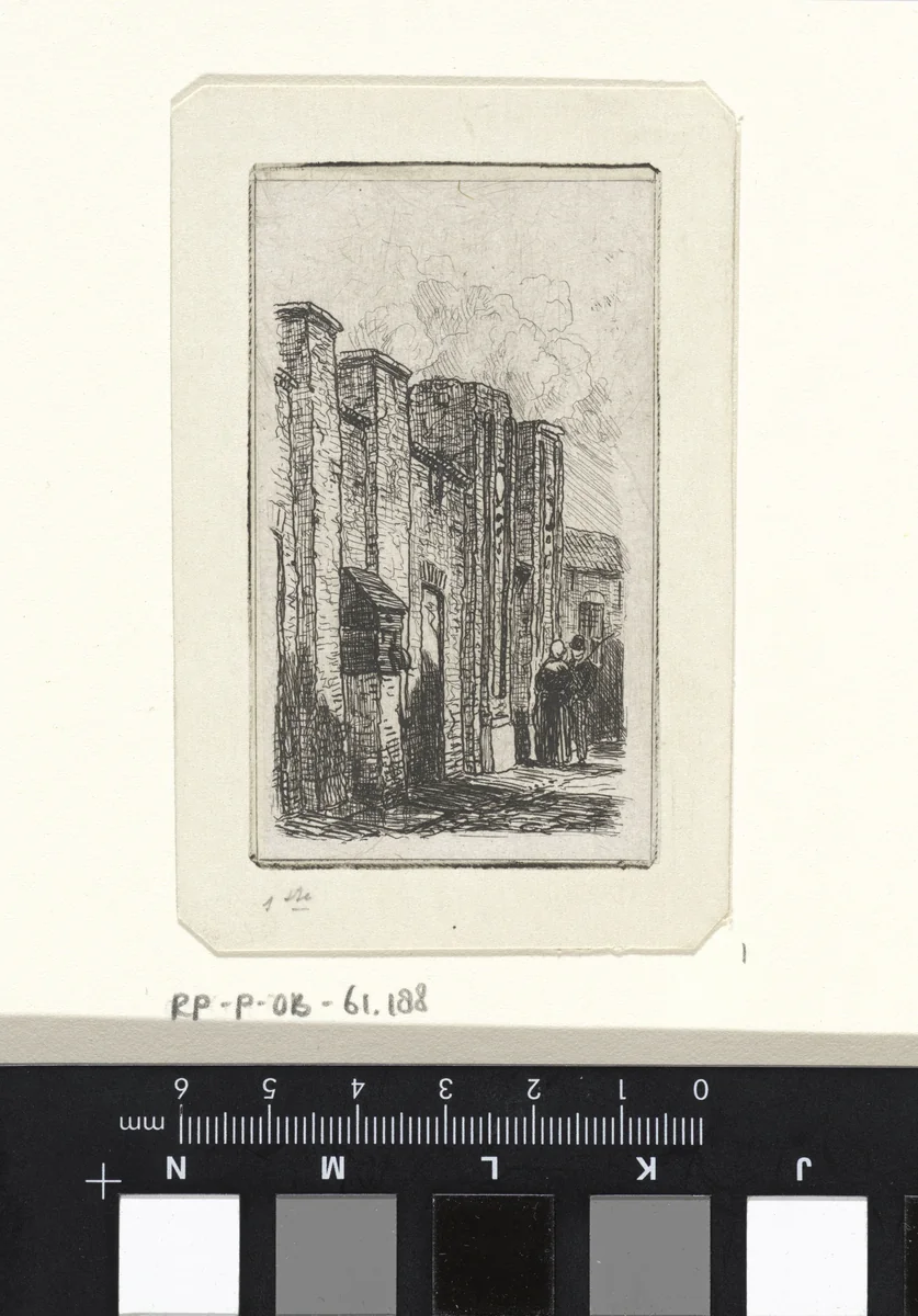 Muur te Culemborg by Jan Weissenbruch, print, 1837-1880