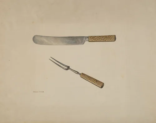 Knife and Fork by Stanley Mazur, index of american design, 1939
