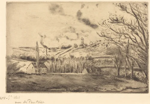 View of Pontoise (Vue de Pontoise) by Camille Pissarro, print, 1885