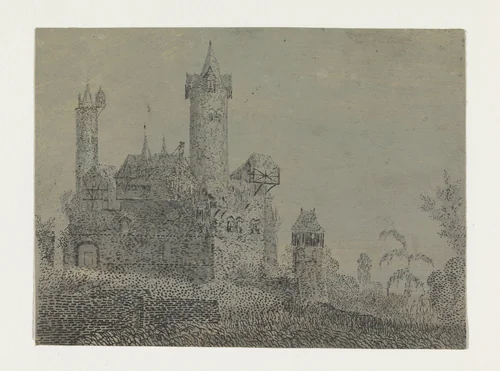 Castle with Tall Towers by Hercules Segers, print, 1622-1625