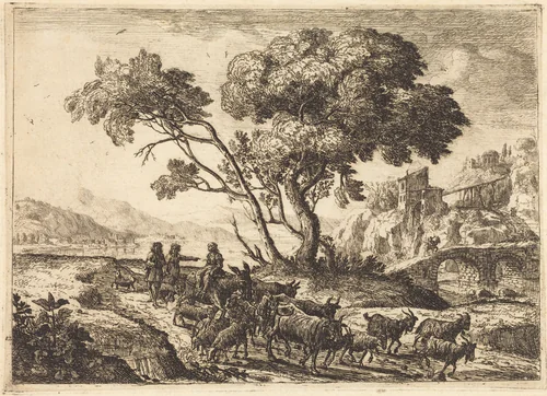 Departure for the Fields by Claude Lorrain, print, 1600-1682