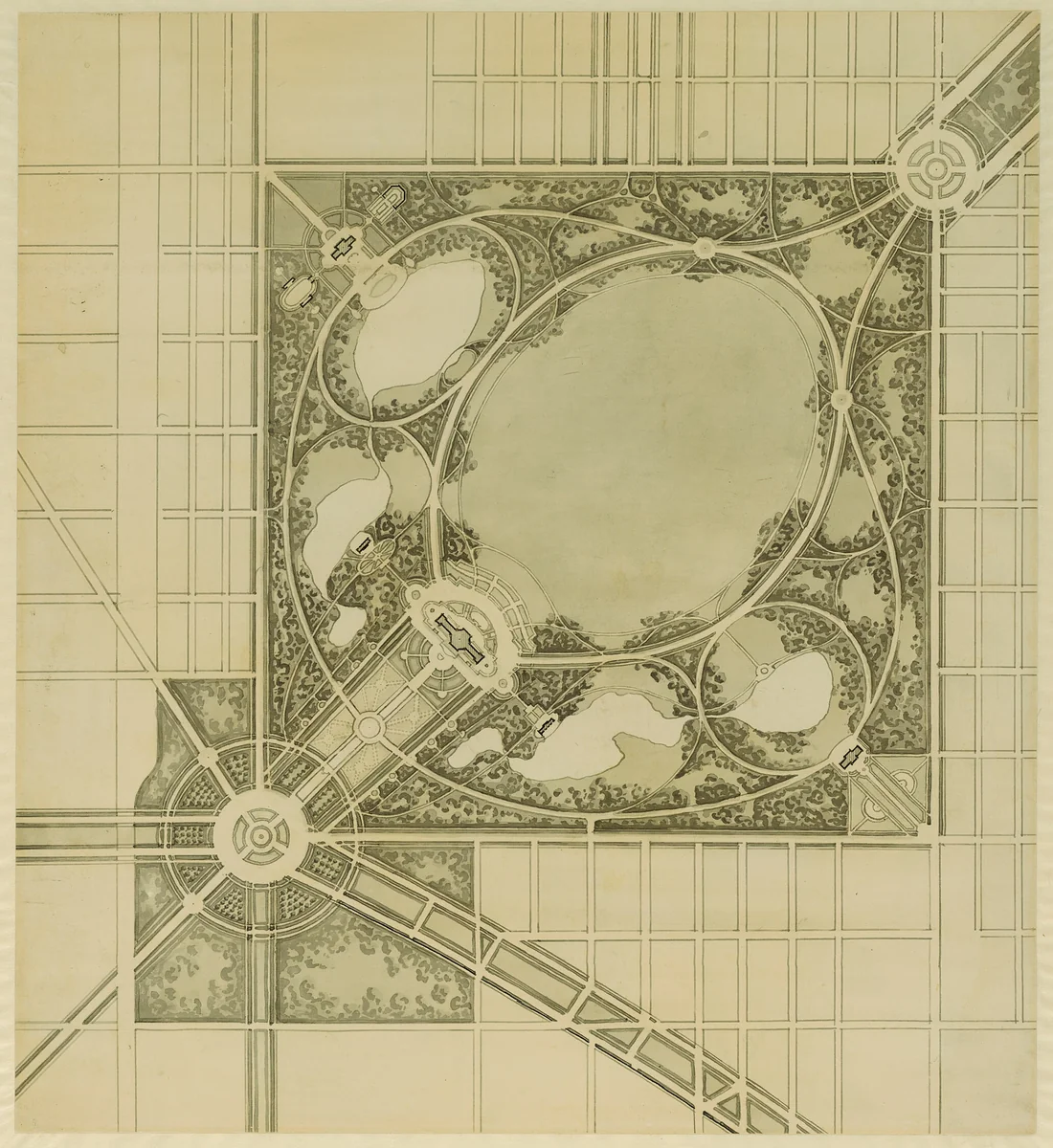 Plan of Chicago, Plate 62, Plan of a Proposed Park by Daniel Hudson Burnham
Edward Herbert Bennett, drawing, 1909