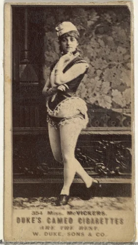 Card Number 354, Miss McVickers, from the Actors and Actresses series (N145-5) issued by Duke Sons & Co. to promote Cameo Cigarettes by W. Duke, Sons & Co., photograph, 1880-1889