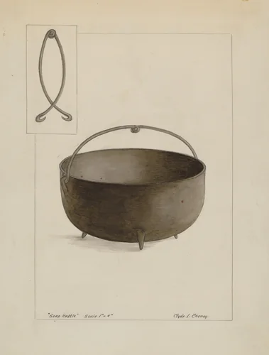 Soap Kettle by Clyde L. Cheney, index of american design, 1937