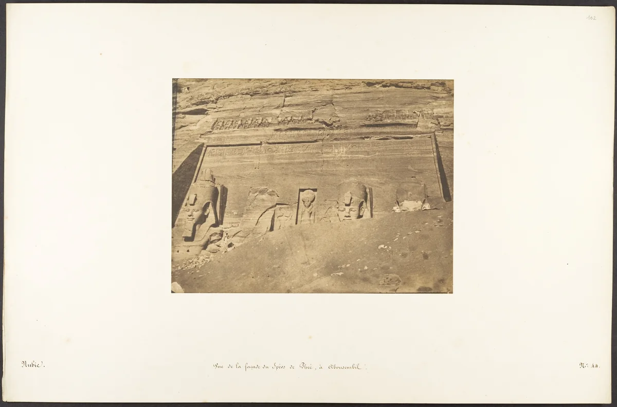 Vue de la façade du Spéos de Phré, à Abousembil by Maxime Du Camp, photograph, 1850