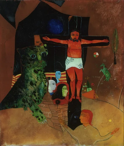 Mystical Crucifixion by Heinrich Campendonk, painting, 1926