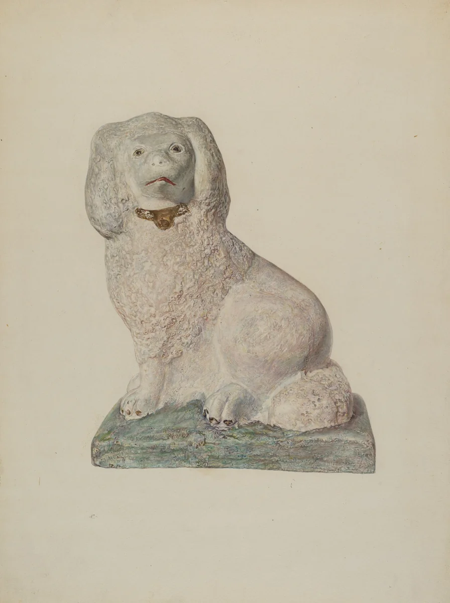 Chalkware Dog by Sadie Berman, index of american design, 1940