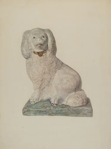 Chalkware Dog by Sadie Berman, index of american design, 1940