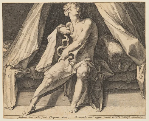 Cleopatra by Jan Harmensz. Muller, print, 1590-1595