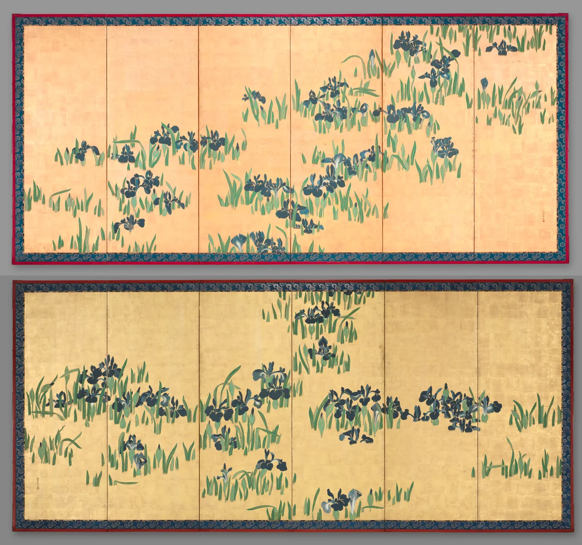 Irises by Watanabe Shikō (渡辺始興), painting, 1700-1755