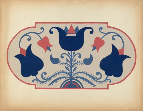 Study for Proposed Portfolio "Decorated Chests of Rural Pennsylvania" by American 20th Century, index of american design, 1941