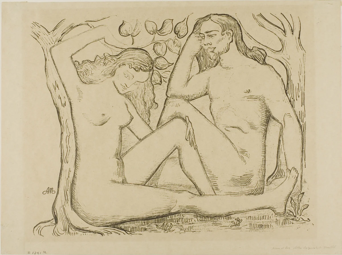 Adam and Eve by Aristide Maillol, print, 1895